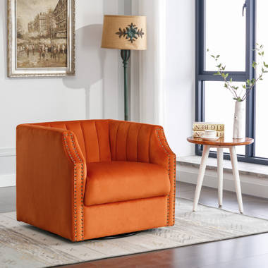 Burnt orange best sale barrel chair